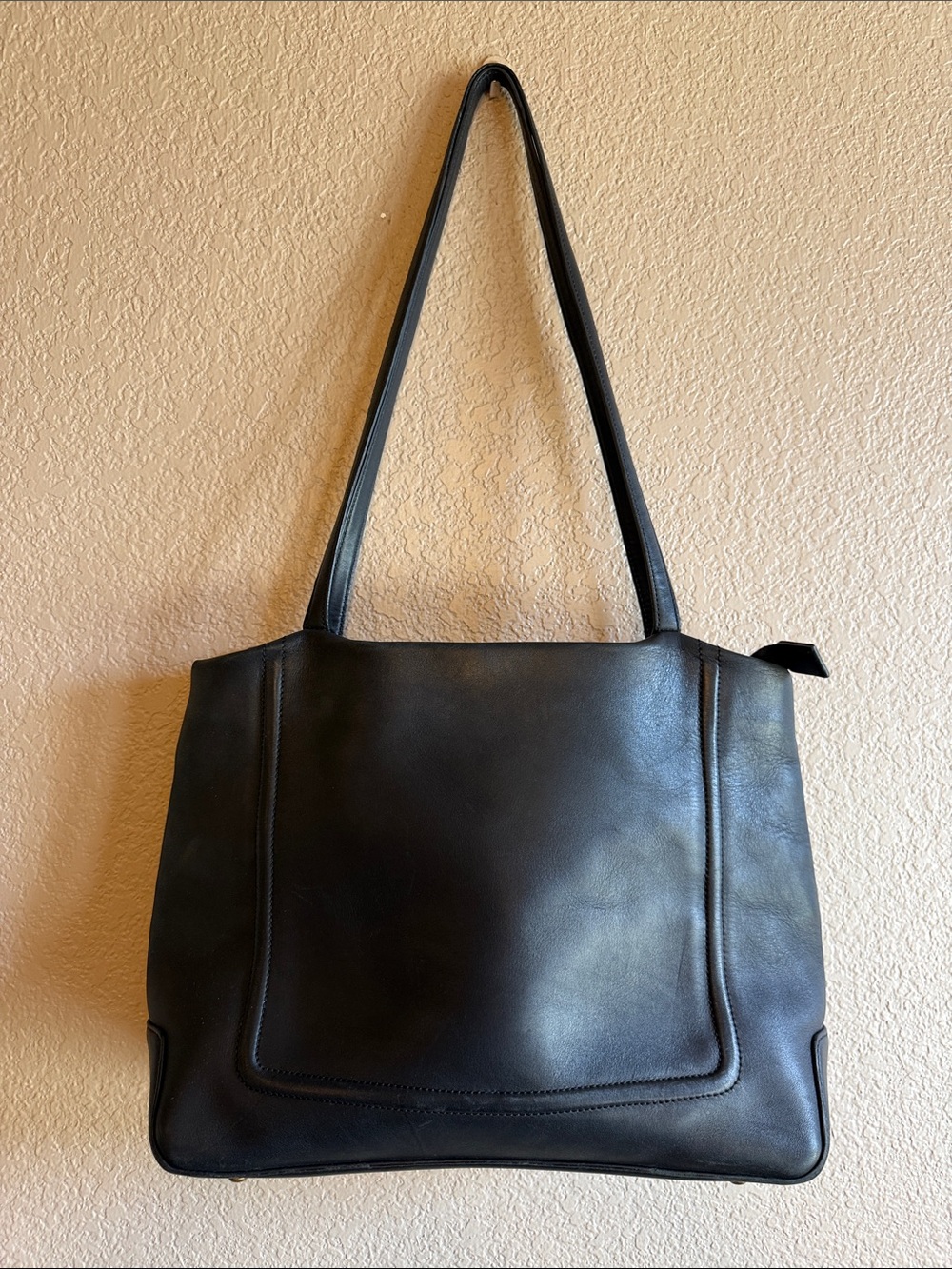 Etienne Aigner Black Leather Shoulder Tote